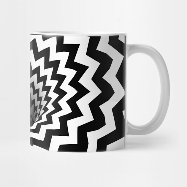 Optical Illusion Black Hole Zig Zag Chevron (Black/White) by BJORLIE